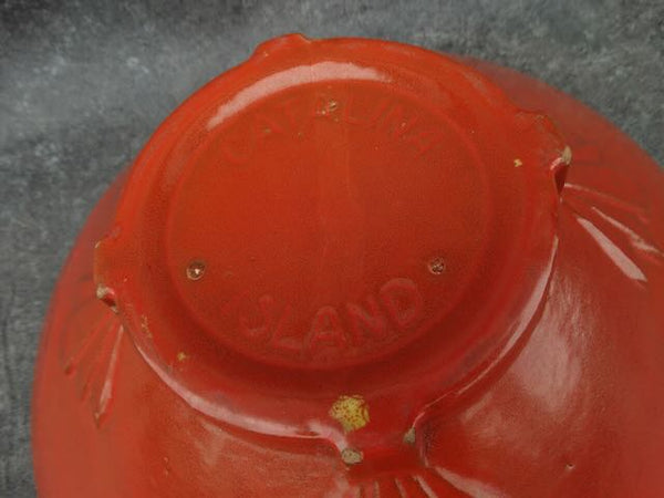 Catalina Island Red Clay Chevron Conical Bowl in Toyon Red C672