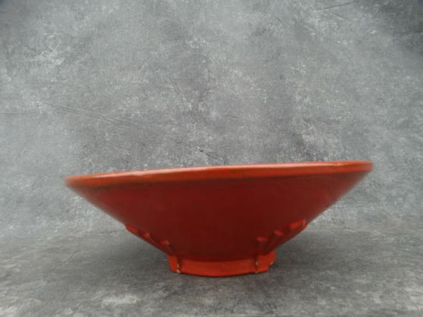 Catalina Island Red Clay Chevron Conical Bowl in Toyon Red C672