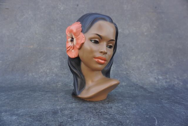 Marwal Chalkware Bust of a Hawaiian Woman 1950s CA2537 – Early 