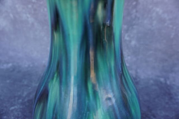 Pacific Blended Glaze Vase in Turquoise, Cobalt & Black 1927 CA2540