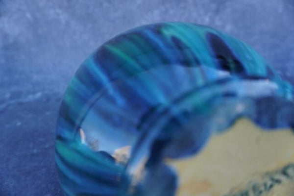 Pacific Blended Glaze Vase in Turquoise, Cobalt & Black 1927 CA2540