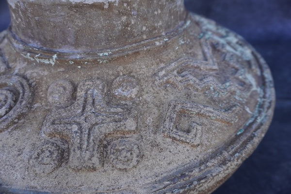 Italian Terra Cotta Indian Bowl w Original Paint Traces circa 1922-35 CA2541