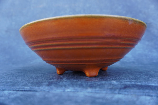 Pacific Hostessware Footed Low Bowl in Apache red CA2577