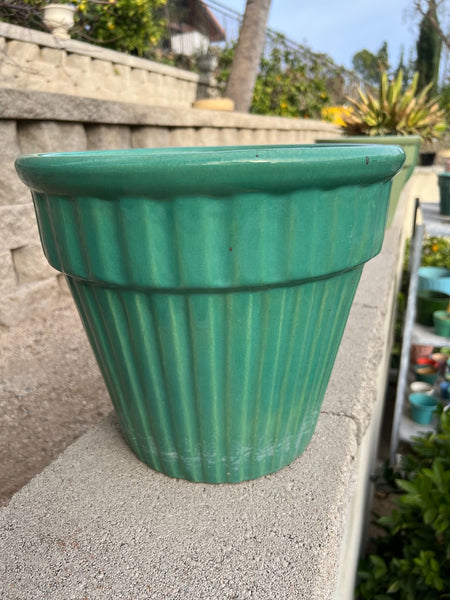 Garden City Jade Green Ribbed Jardiniere CA2603