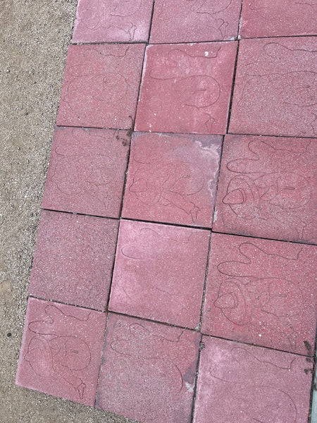 Terra Cotta Pavers, Each Incised with the Classic Mexicana Siesta-Time Motif CA2614