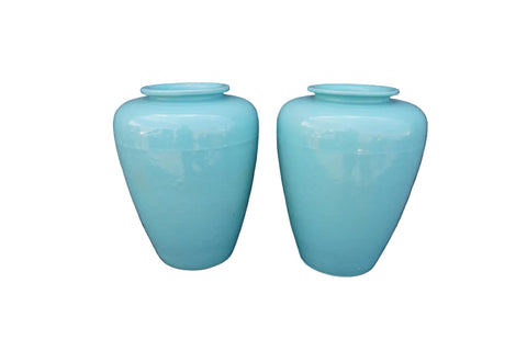 Pair of Garden City Oil Jars in Turquoise CA2647