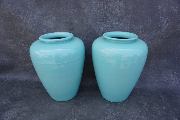 Pair of Garden City Oil Jars in Turquoise CA2647