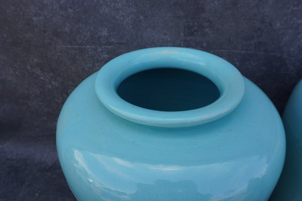Pair of Garden City Oil Jars in Turquoise CA2647