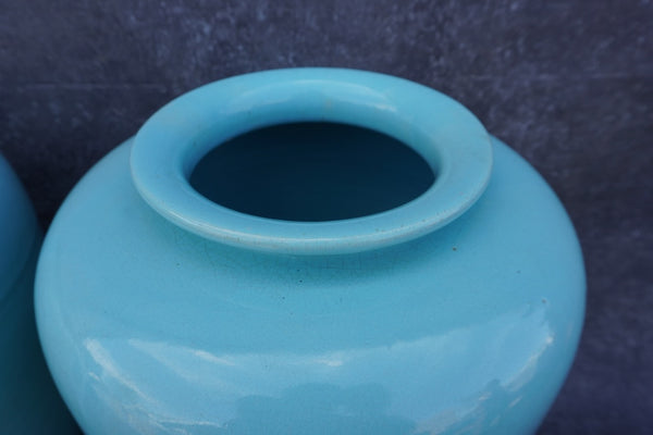 Pair of Garden City Oil Jars in Turquoise CA2647