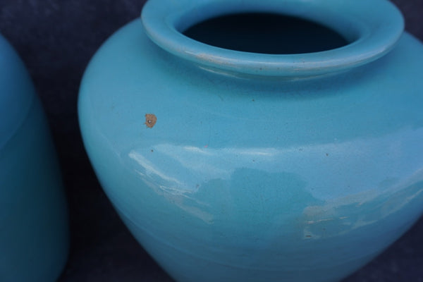 Pair of Garden City Oil Jars in Turquoise CA2647