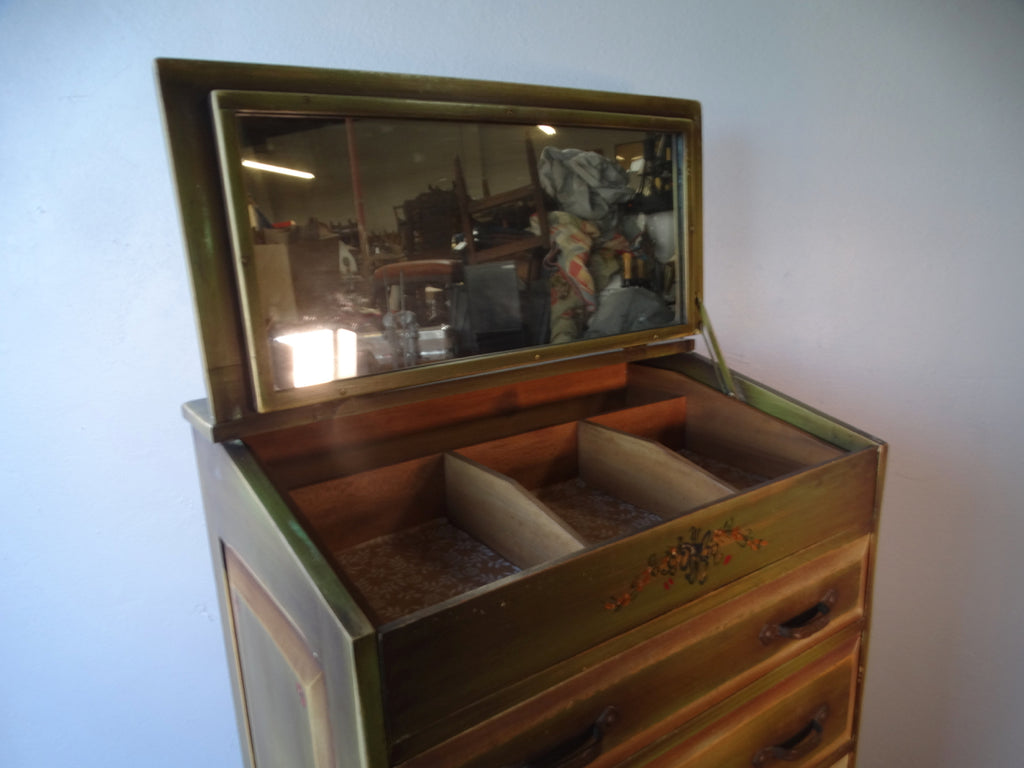 Monterey Farmhouse Lift-Top Gentleman's Dresser in Original Green Fini Early California Antiques Shop Monterey Farmhouse Lift-Top Gentleman's Dresser in Original Green Fini Early California Antiques Shop