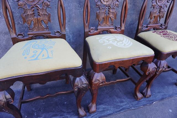 Mexican Colonial Chippendale Set of Three Dining Chairs (American copies of Mexican Originals) F2492