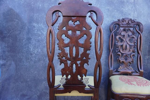 Mexican Colonial Chippendale Set of Three Dining Chairs  F2493