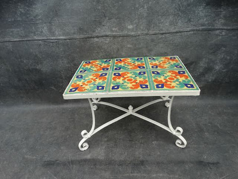 D & M Wrought Iron Base 6 Tile Top Table