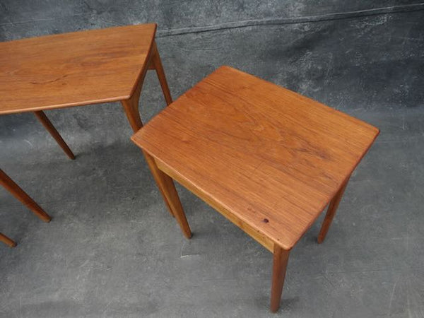 Svend Åge Madsen Set of 3 Teak & Oak Nesting Tables 1950s F2479