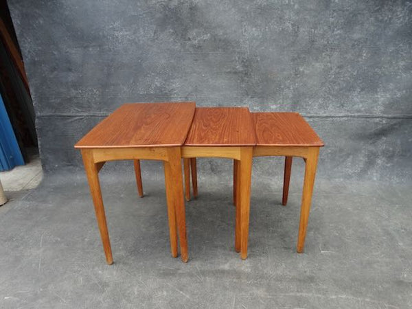 Svend Åge Madsen Set of 3 Teak & Oak Nesting Tables 1950s F2479