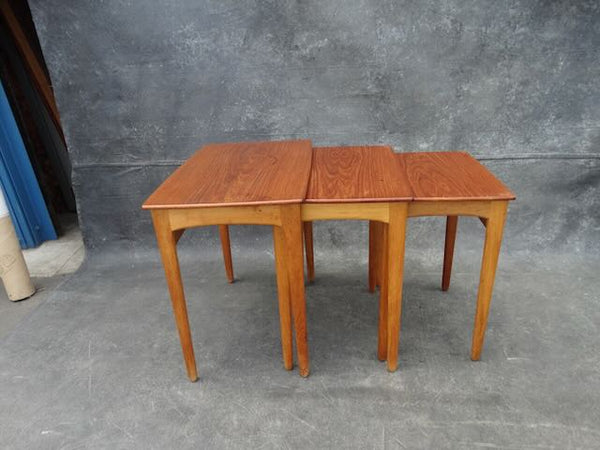 Svend Åge Madsen Set of 3 Teak & Oak Nesting Tables 1950s F2479