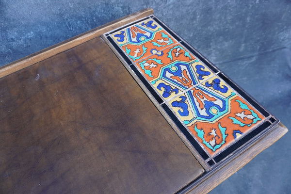 Karpen Tile & Leather Topped Desk from the De Anza Hotel 1930s F2518