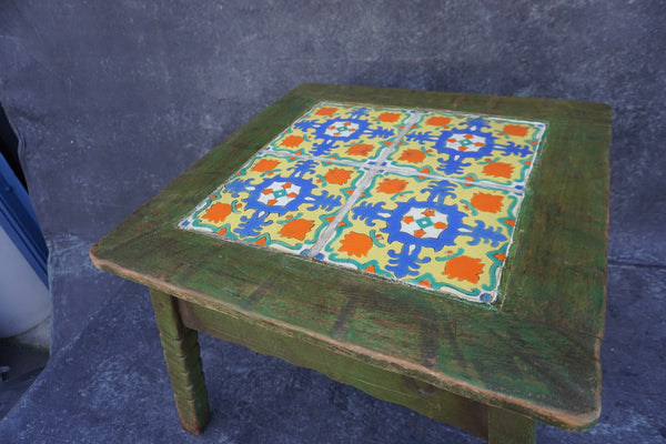 Monterey Green Tile Top Side Table with Taylor Tiles F2531