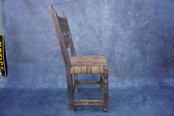 Mexican Colonial Chair, Hand Made with Restored Braided Seat F2535