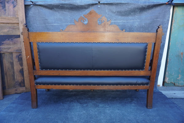 Gilded Age American Gothic Waiting Room Bench in Oak F2541