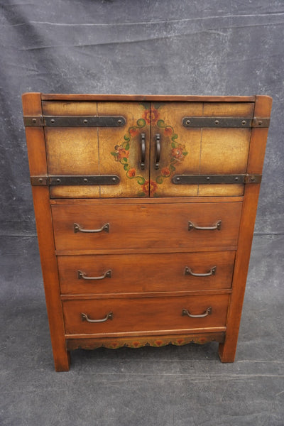 Monterey Gentleman's Dresser in Smoky Maple w Floral Decoration F2557