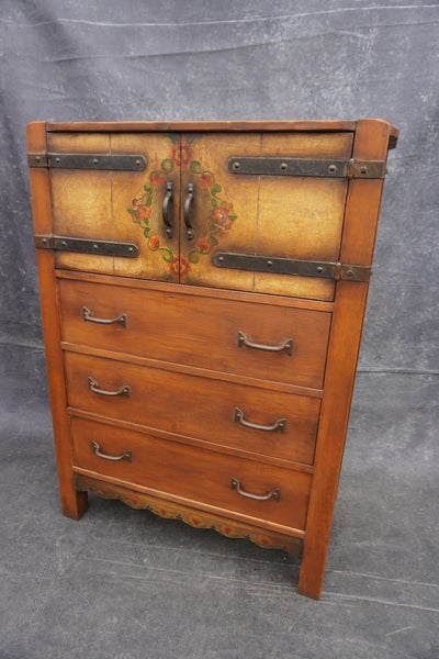 Monterey Gentleman's Dresser in Smoky Maple w Floral Decoration F2557