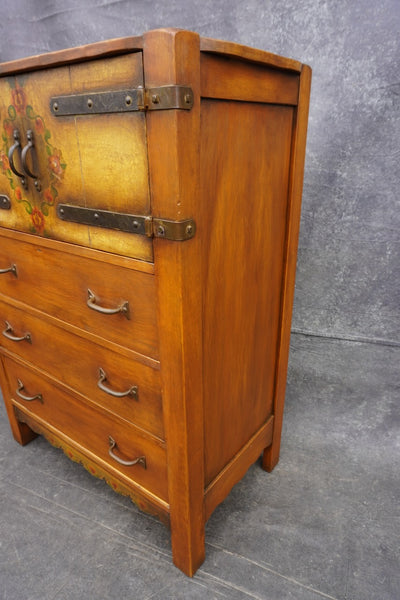 Monterey Gentleman's Dresser in Smoky Maple w Floral Decoration F2557