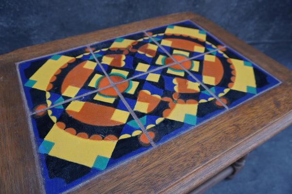 Art Deco Tudor Tile 6-Tile Table F2569