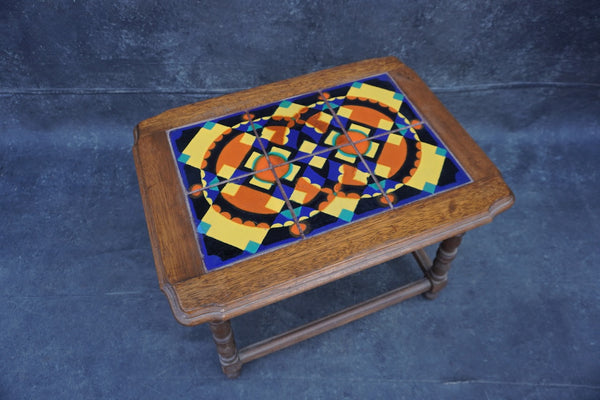 Art Deco Tudor Tile 6-Tile Table F2569