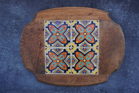 Hispano-Moresque D & M 4-Tile Table Top F2570