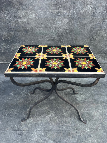 Malibu 6-Tile Top Table with Wrought Iron Base F2571