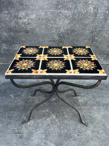 Malibu 6-Tile Top Table with Wrought Iron Base F2571