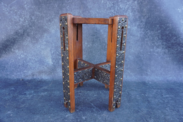 English or Scottish Arts & Crafts Tabouret, Wood and Copper c 1905-10 F2584