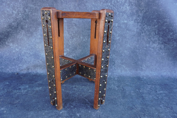 English or Scottish Arts & Crafts Tabouret, Wood and Copper c 1905-10 F2584