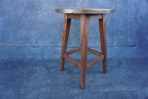 Limbert Copper Top Round Side Table from the Hotel McAlpin NYC  c 1912 F2587