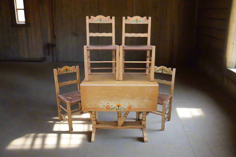 Monterey Drop-Leaf Table with 4 Chairs c 1938 F2591