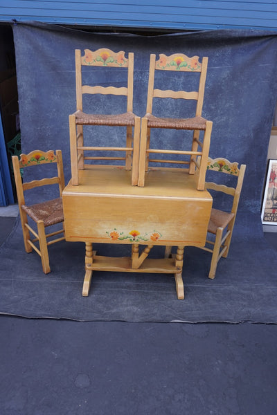 Monterey Drop-Leaf Table with 4 Chairs c 1938 F2591