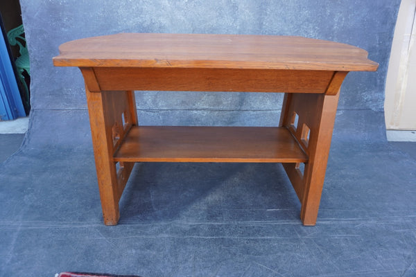 Limbert Turtle-Top Table Desk with One Drawer 1905-1910 F2592