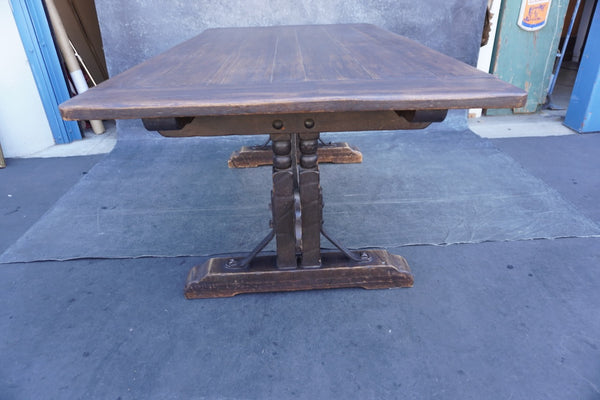 Monterey Classic Old Wood Trestle Table with 4 Leaves F2602