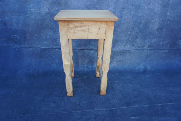 Monterey Straw Ivory Bedside/End Table  c 1930 F2622