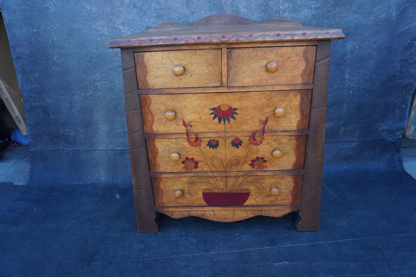 Monterey A-Frame Classic Dresser with Decoration and Crackle Finish  c 1931 F2630