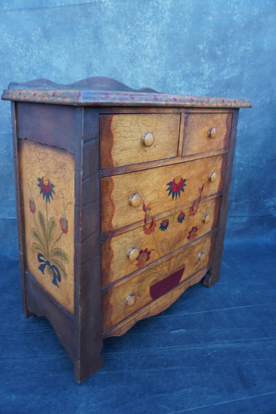 Monterey A-Frame Classic Dresser with Decoration and Crackle Finish  c 1931 F2630