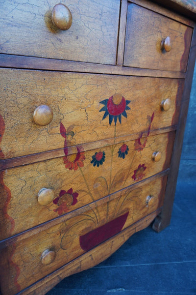 Monterey A-Frame Classic Dresser with Decoration and Crackle Finish  c 1931 F2630