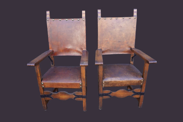 Monterey Classic Bela Lugosi Armchairs - Pair c 1930 F2635