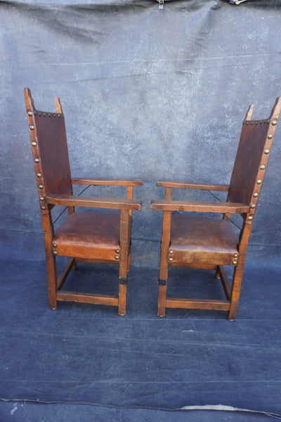 Monterey Classic Bela Lugosi Armchairs - Pair c 1930 F2635