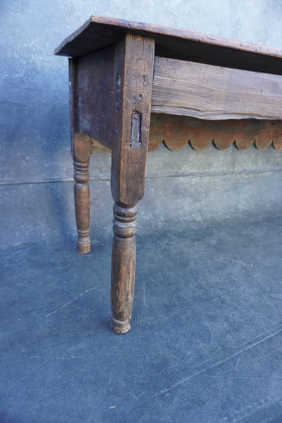 Mexican or Guatemalan Colonial Table or Counter with Carved Facing Board 19th Century F2638