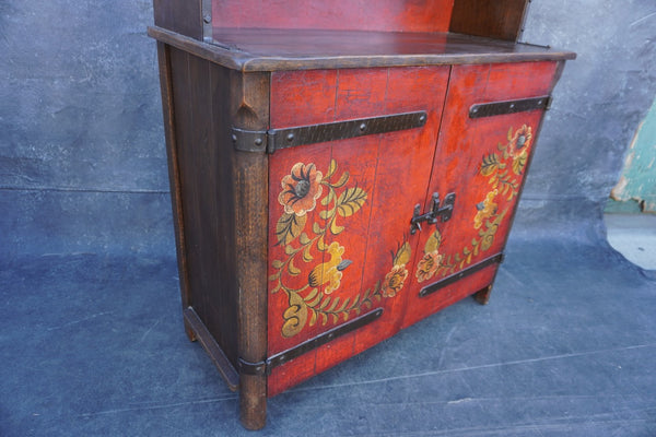 Monterey Classic Hutch Original Crackle Finish in Red F2640