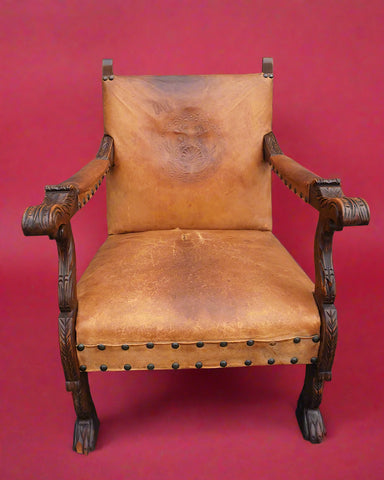Mexican Low-Back Leather Armchair F2654