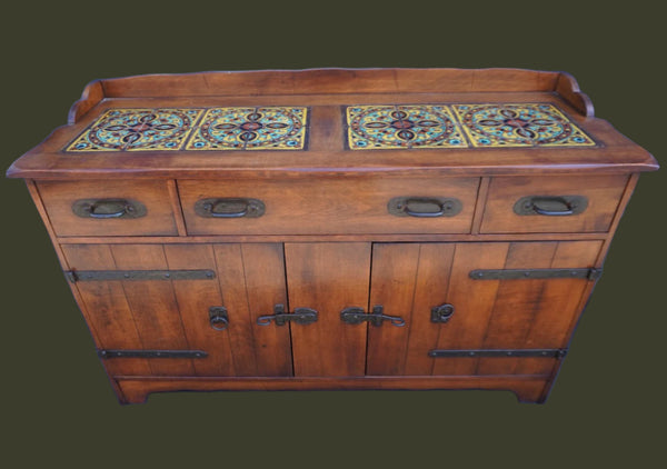 Monterey Classic Tile Top Sideboard in Smokey Maple FInish F2656